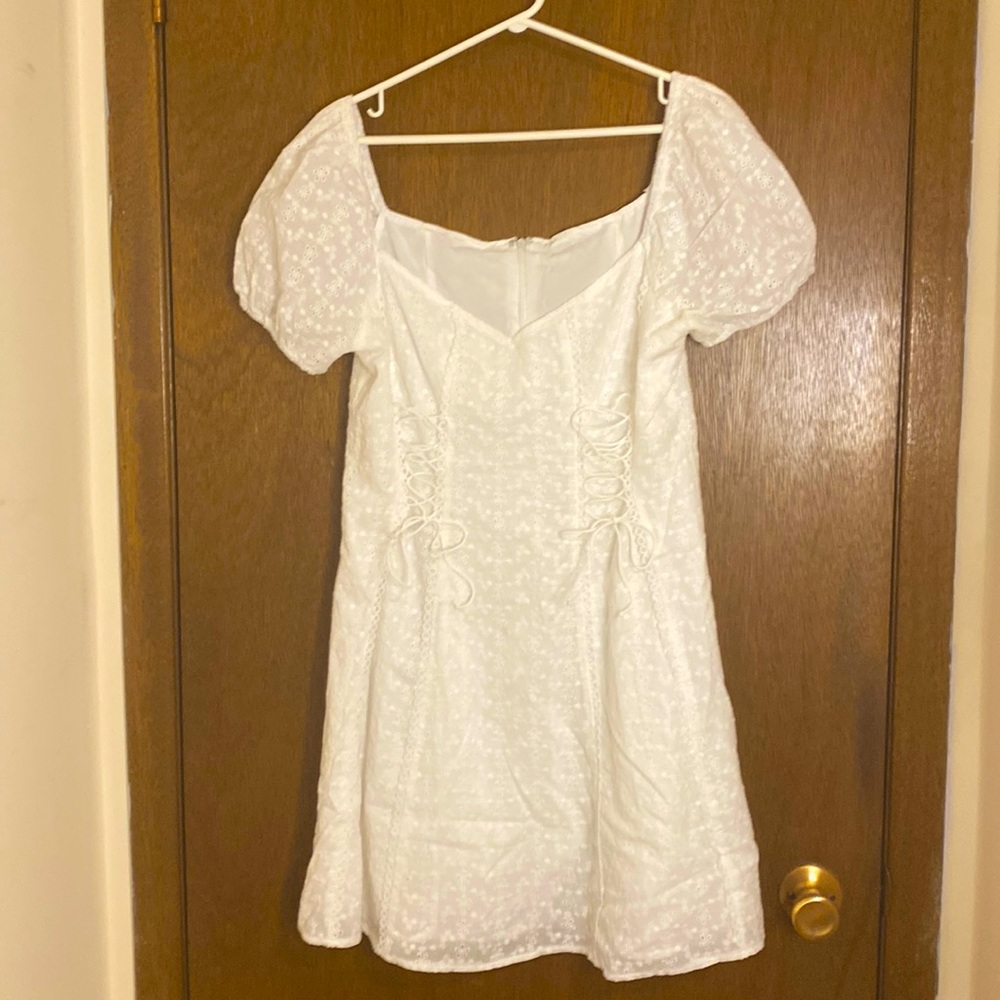 Gabby Demartino and SHEIN collab , white cottage core dress Size M-L
